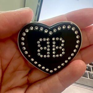 Balenciaga BB Heart Crystal Earrings